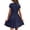 03_Navy, variant on QUOTAY Girls Solid Color Round Neck Short Sleeve Casual Comfortable Pocket Dress for Kids Fashion Age 3-12 Girl Dresses 03_Black,110