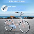 thumbnail image 6 of iYofe Women's Comfort Cruiser Bike, 26 Inch, 7 Speed, Dual Brakes, Soft Seat, Adjustable Height, Blue, 6 of 9