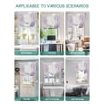 thumbnail image 5 of Purple White Tie Up Curtains for Windows 63 Inch Length Balloon Curtains Kitchen Adjustable Balloon Window Shade Abstract Grey Chrysanthemum Flower Floral Tie Up Bathroom Curtain Window 52"x63", 5 of 6