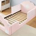 thumbnail image 3 of ChenyueFurn Twin Cloud Bed, Solid Wood Frame with Safety Guardrails,Pink, 3 of 12