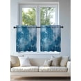 thumbnail image 4 of Vintage Blue Tier Curtains 36 Inch Length, Sheer Curtains for Bedroom Living Room Window Oil Painting Modern Abstract Art Rod Pocket Voile Drapes Kitchen Curtains Small Half Window 27.5"x36" 2 Panels, 4 of 6