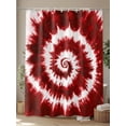 thumbnail image 4 of Fsddascl Red Ombre Shower Curtain Set - 54" x 78" Washable Bathtub Curtain with 12 Hooks, Farmhouse Chic Tie Dye Abstract Retro Art Waterproof Fabric Stall Shower Curtains for Bathroom/Bathtub, 4 of 6