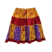 Mogul Womens Cotton Patchwork Skirt Printed Cotton Fashionable Skirt
