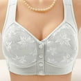 thumbnail image 3 of Fatuov Wirefree Bras for Women Front Closure Sexy Lingerie Bras Plus Size Push-Up Bras 50A, White, 2-Pack, 3 of 4