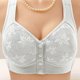 thumbnail image 3 of Karight 2-Pack Bras for Women Front Closure No Underwire Comfort Senior Wireless Front Snap Embroidered Lace Everyday Bra, 3 of 4
