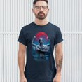 thumbnail image 3 of Tee Hunt Demon Gargoyle T-Shirt Blood Moon Scary Halloween Monster Men's Tee, Navy Blue, XX-Large, 3 of 5