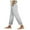Z1-Grey, variant on vigerkar Women's Linen Pants with Drawstring & Split Hem - Summer Casual Linen Trousers Elastic Waist Lightweight Capris Light Gray, L