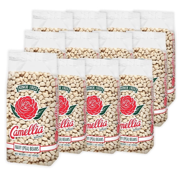 Camellia Navy Pea Beans 1 Pound (12 Pack)