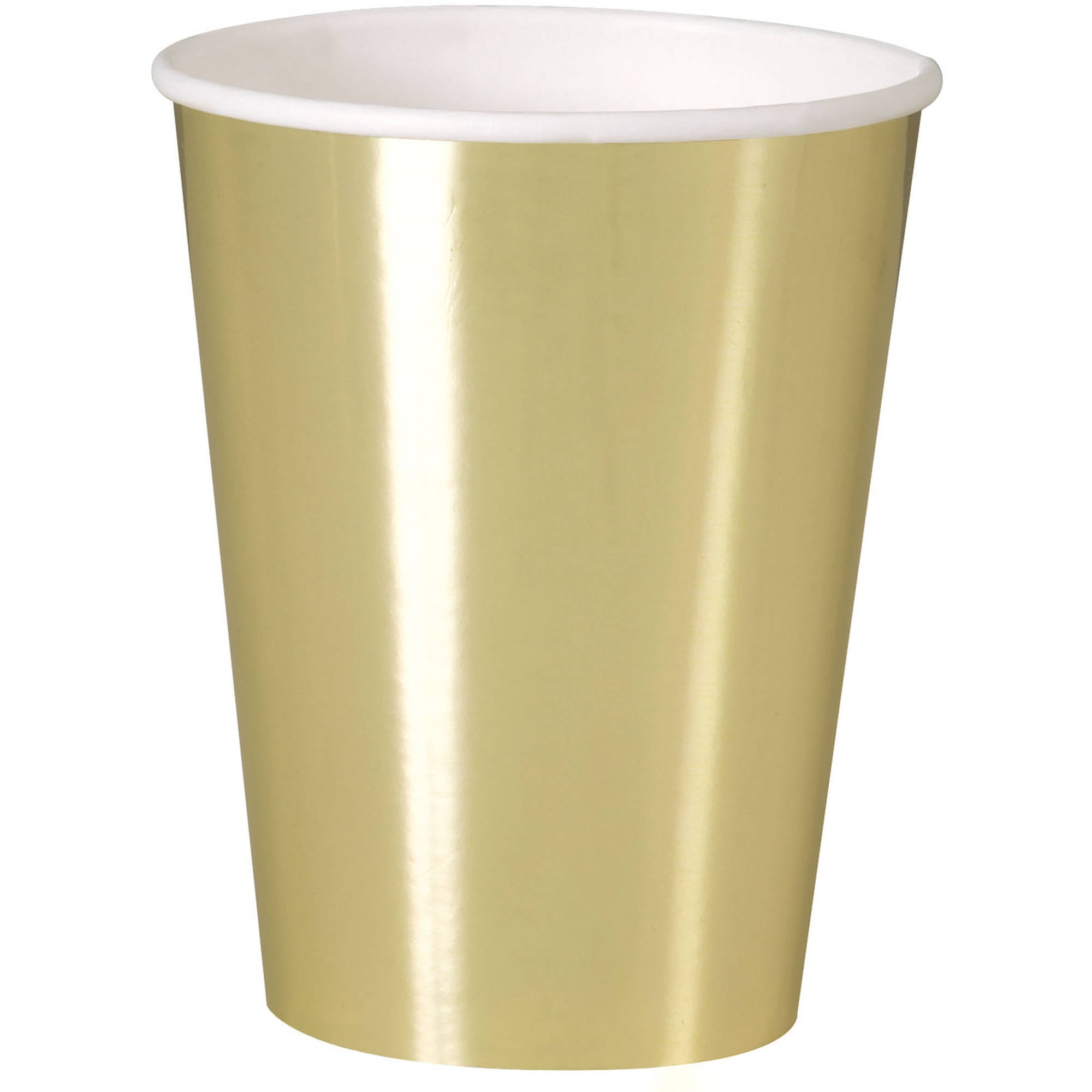 Paper Cups, 12 oz, Gold Foil, 8ct