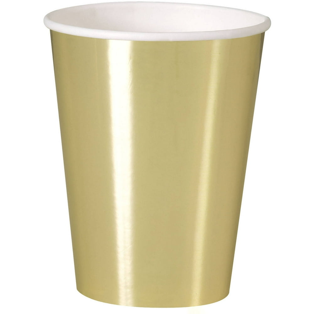 Paper Cups, 12 oz, Gold Foil, 8ct - Walmart.com - Walmart.com