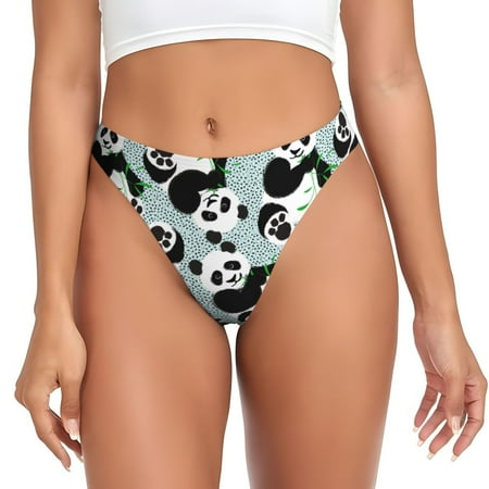 Sigee Panda And Eucalyptus for Women s G-String Sexy  Low Rise  Soft Lace Perfect for Special Occasions-Large