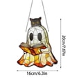 thumbnail image 2 of 2026 Halloween Reading Ghost Acrylic Suncatcher , Summerween Decor Signs for Window Hanging Ornament, Art Garden Decor for Book Lover, 2 of 8