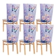 thumbnail image 6 of Decorative Chair Back Cover One Size x2 Chair Cover Dining Chair Slipcovers Chair Back Decoration Festival Chair Decoration Light Purple Rainbow Butterfly, 6 of 6