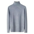 thumbnail image 3 of Men's Sweater Autumn Winter Fashion Casual Mens Turtle Neck Half Slim Fit New Clothes Solid Color Soft Leisure Pullover, 3 of 3