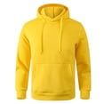 thumbnail image 2 of Mens Hoodie Long Sleeve Drawstring Solid Loose Fit Hooded Sweatshirt Trendy Fall Winter Soft Comfy Casual Pullover Top with Pocket Yellow 3XL, 2 of 4