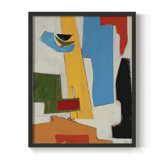 Andalusian Village Framed Print in Black Solid Wood Framed Print No Nail Hanging