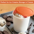 thumbnail image 3 of 4-Piece Ice Cream Containers Set, Reusable 1 Quart Freezer Storage with Silicone Lids for Homemade Desserts, Stackable & Leakproof, 3 of 8