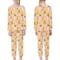 thumbnail image 4 of DISNIMO Lemon Flowers Pajama Set with Pockets Pajamas Set Cute Pjs for Girls 3-4 Years Old Pj Set 2 Pack for Kids Sleepwear Set Girls Long Sleeve Pajamas for Boys Pajamas, 4 of 7