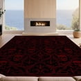 thumbnail image 2 of Design&I 5'x7' Ultra Soft Area Rug, Gothic Vintage Crimson Motif Emblematic Symmetrical Bathroom None Fluffy Washable Non Shedding for Bedroom Living Room Home Office, 2 of 7