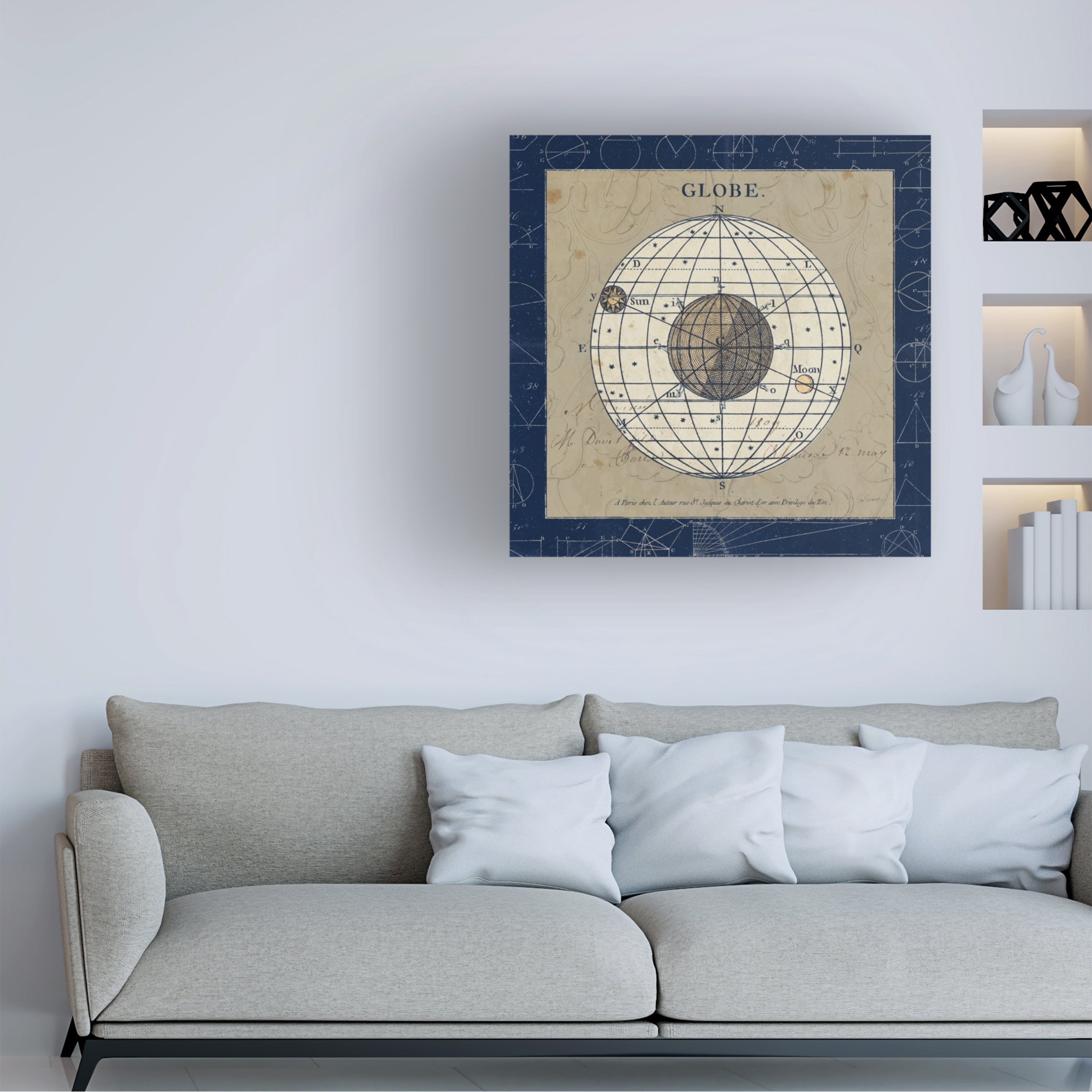 Trademark Fine Art 'Globe Blue' Canvas Art by Sue Schlabach