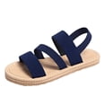 thumbnail image 3 of IEMIEMIEM Women's Sandals Comfortable Open Toe Elastic Ankle Strap Espadrilles Flatform Wedges Casual Slip On Sandal For Ladies Dressy 2026 Summer Shoes Dark Blue 8 Wide, 3 of 5