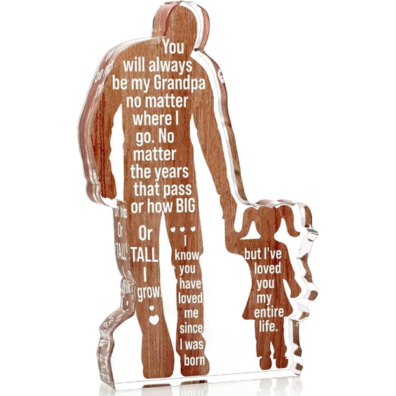 Grandpa Gifts from Granddaughter Christmas Gifts for Grandfather, Gifts for Grandpa Presents for Grandpa Fathers Day Presents Birthday Gift Fathers Birthday Gift, Acrylic Plaque Desk Decor Sign