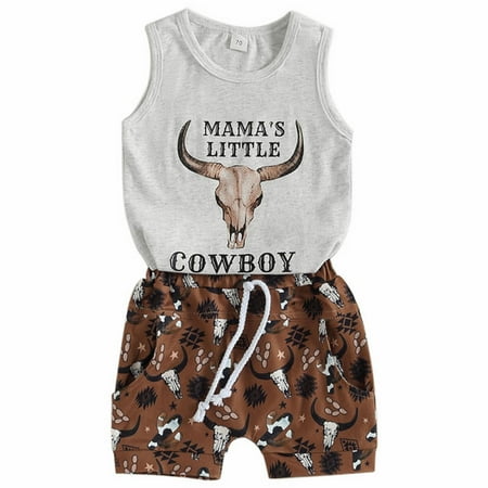 

Toddler Outfit Sets For Teens Boys Summer Cow Vest T Shirt Shorts Handsome Loose Two Piece Foreign Trade Style Trend Kids Clothes Suit