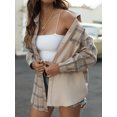 thumbnail image 3 of Txlixc Chaquetas a cuadros para mujeres, solapas y botones de manga larga, chaquetas y abrigos casuales Txlixc moda, 3 of 9