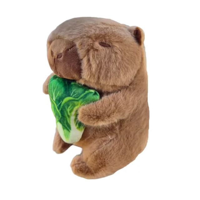 Peluche Capibara Cariñoso Super Tierno con Lechuga 30 cm