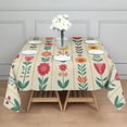 thumbnail image 3 of Pioneer Flower Floral Print Pattern Square Tablecloth,Waterproof Square Table Cover,Wipeable Spillproof Washable Table Cover for Home Kitchen Party Decor 42"X42"(107x107cm), 3 of 6
