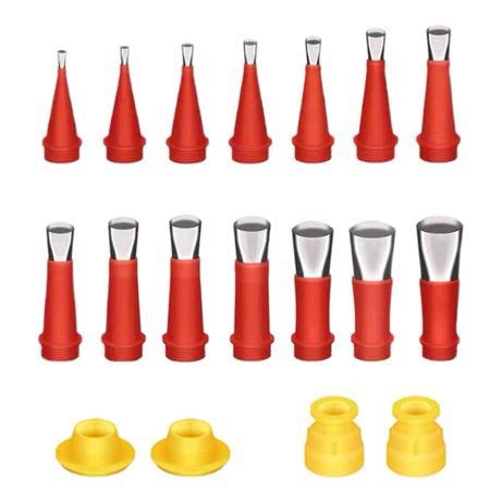 

Trarodic Universal Integrated Rubber Nozzle Tool Kit | Stainless Steel Caulking Nozzle Coating | 18pcs Caulking Nozzle Applicator Coating for Home Use