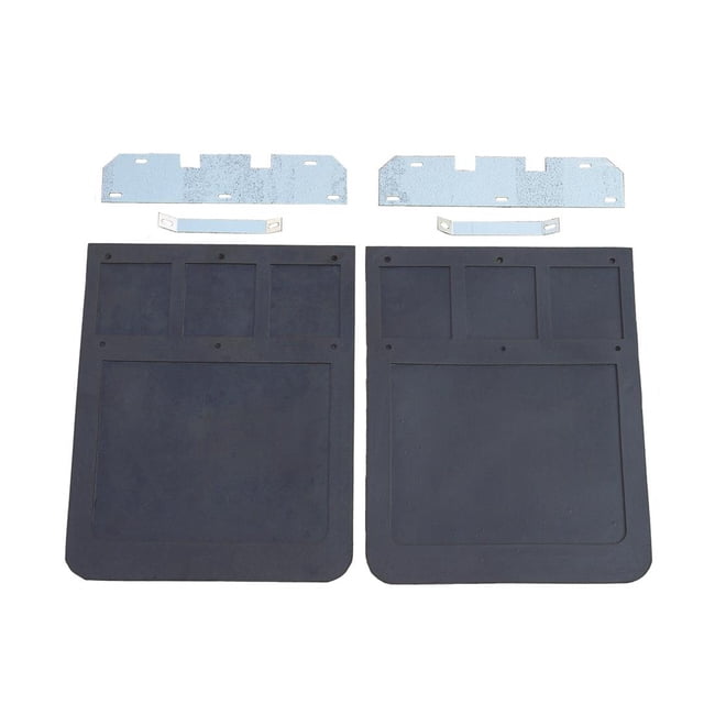 Go Industries Mud Flap 70735 Direct-Fit 19 Inch x 24 Inch; Set Of 2; Flat; Without Logo; Black; Screw On