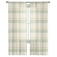 thumbnail image 2 of Farmhouse Grid Semi Sheer Curtains 84 Inch Length 2 Panels Set,Country Minimalistic Geometric Plaid Lattice Sheer Kitchen Curtain Privacy Voile Window Curtain for Living Room Rod Pocket Drapes, 2 of 7
