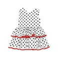 thumbnail image 2 of TiaoBug Little Girls Sleeveless Tassels Fringe V-Neck Tank Dress Princess Polka Dots Layered Tutu Party Dresses White 12-18M, 2 of 4