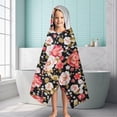 thumbnail image 6 of Pioneer Flower Floral Print Pattern Hooded Bath Towel，60"x35" for Ages 3 To 12 Kids, Quick Dry Lightweight Soft Microfiber Hood Beach Towel Cover Up for Kids, 6 of 7