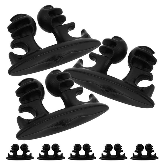 DEEPCRAFF Office Organization Cable Clips Black PVC 8PCS