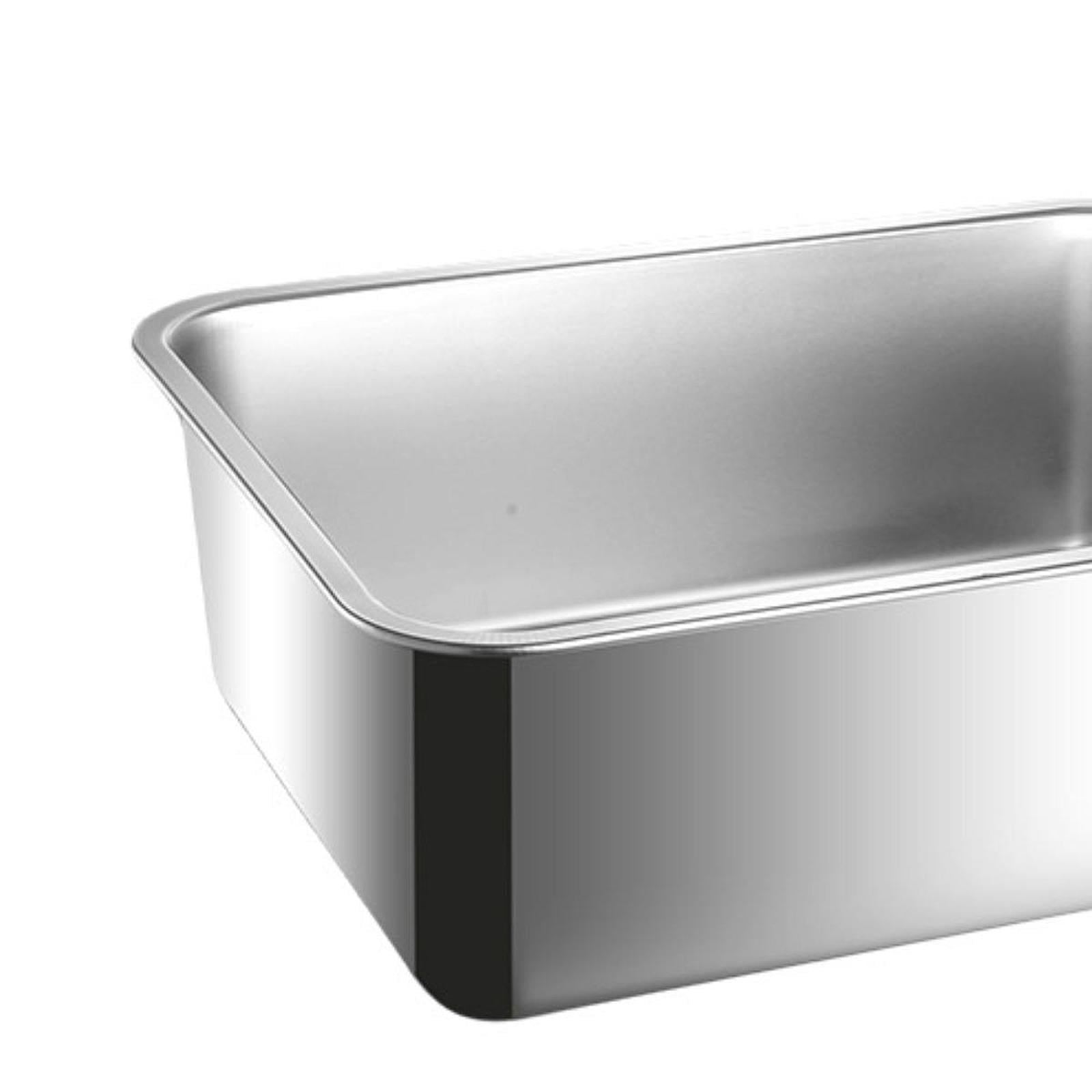 Zxpjkyu Cat Litter Box Cat Toilet Stainless Steel Open Top Sturdy Sandbox High Sided Pet Height 15cm