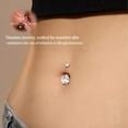 thumbnail image 4 of Real Solid G23 Titanium Belly Button Rings - 14G Internally Threaded 10mm Belly Ring Round  Star Teardrop CZ Navel Rings for Women, 4 of 12
