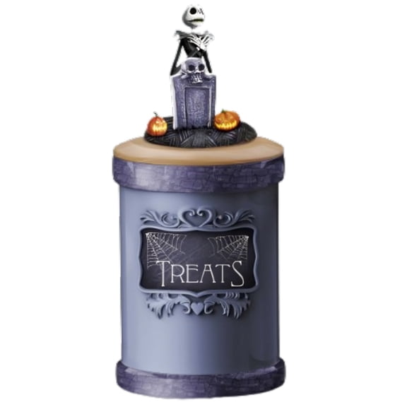 The Bradford Exchange The Nightmare Before Christmas Canister Collection Issue #4: Jack Skellington Hand-painted Handcrafted with Spooky Embellishments 11-inches