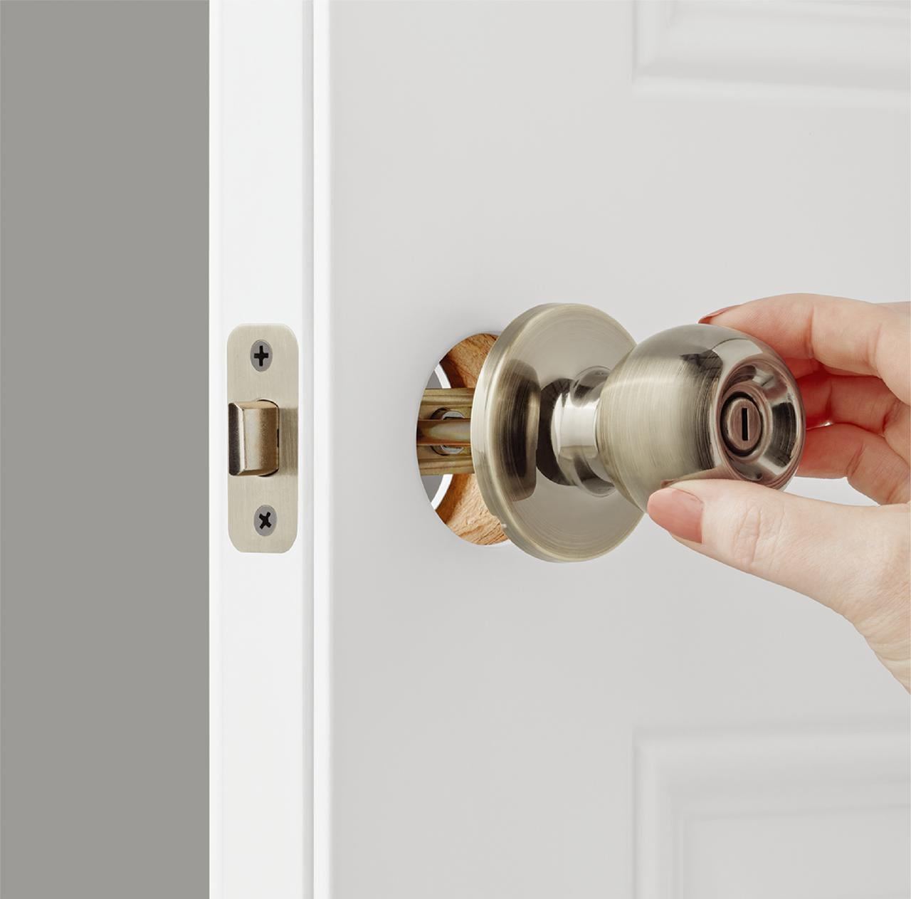 Hyper Tough Privacy Bed and Bath Doorknob Antique Brass Finish