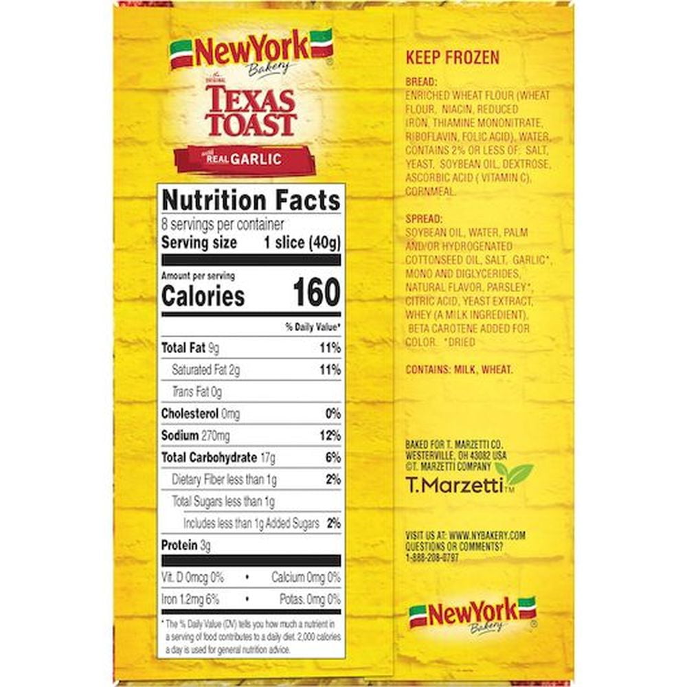 New York Bakery Garlic Texas Toast, 11.25 Ounce -- 12 per case