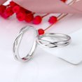 thumbnail image 3 of Couple Rings Set for Him and Her S925 Silver Matching Wedding Bands Interweaving Promise Rings Anniversary Jewelry Gifts for Men and Women Exquisite Design, 3 of 5