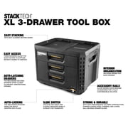 ToughBuilt StackTech 3-Drawer Tool Box, Durable Plastic Storage Organizer