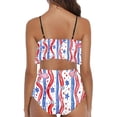 thumbnail image 5 of Qingpeng Women's Ruffled High Waisted Bikini Set Two Piece Swimsuit for Independence Day Patriotic Star Print Bathing Suit Beach Swimwear, 5 of 5