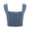 thumbnail image 5 of SNKSDGM Female Square Neck Tank Top Women Plus Size High Neck Tank Tops for Women Plus Size Women's Summer Fashion Denim Casual Loose Comfortable Sleeveless Vest M, 5 of 8