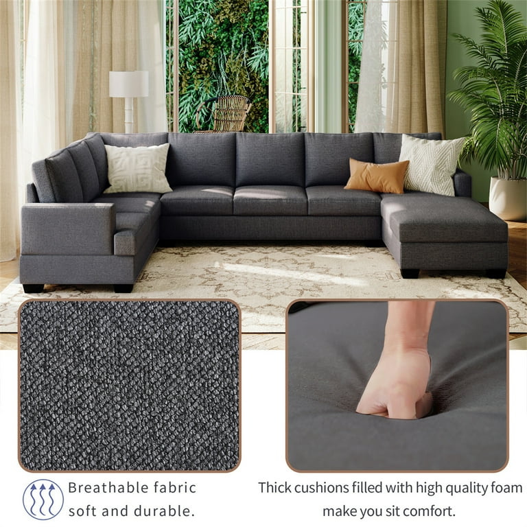 Convertible Sectional Sofa Set with Chaise Modern Large U Shape