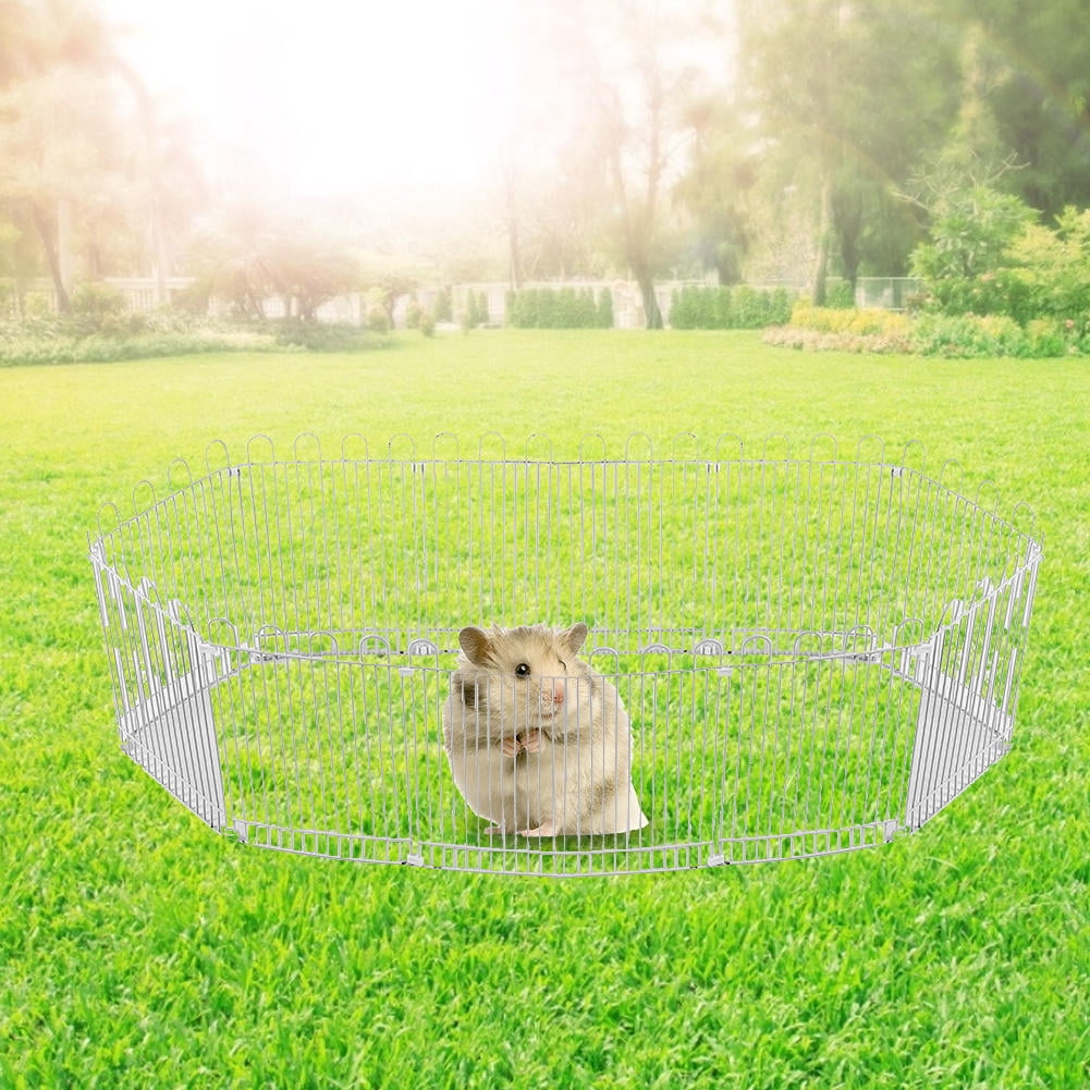 Suodoka 12‑Piece Paint‑Coated Iron Net Playpen for Hamsters, Guinea Pigs & Rabbits – Foldable, Shape‑Shifting, Safe & Durable
