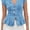 Light Blue, variant on Womens V Neck Denim Vests Tops Trendy Summer Casual Button Down Y2k Fitted Pleated Sleeveless Jean Tops