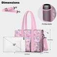thumbnail image 5 of Teacher Tote Bag,Pink Unicorns Flamingos Pattern Teacher Utility Tote Bag,Large Work Tote Bags for Women with Multiple Pockets,Top Zipper Closure,13.8x10.6x6.7 Inch, 5 of 5