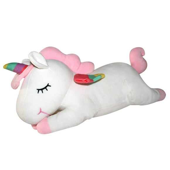 AIXINI Plush Unicorn Stuffed Animal Pillows Toy, 17.72 Inch Cute Soft White Unicorn Plushie with Rainbow Wings Gifts for Girls